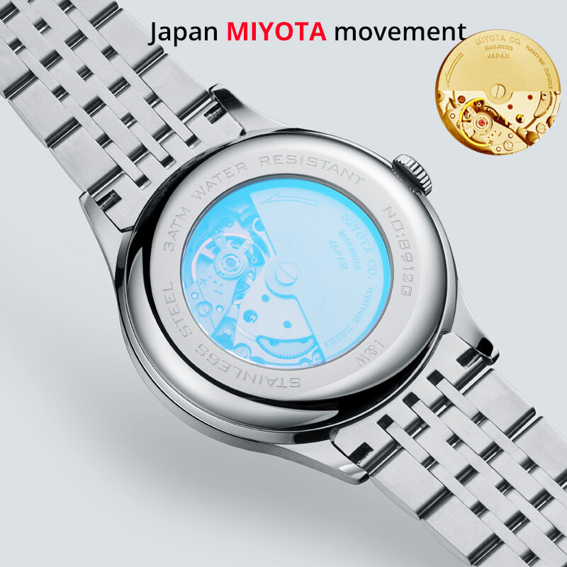 Ultradunne Miyota Paar Horloge Luxe Merk Carnaval 2020 Nieuwe Paar Horloges Voor Liefhebbers Saffier Kalender Volledig Stalen Reloj Mujer