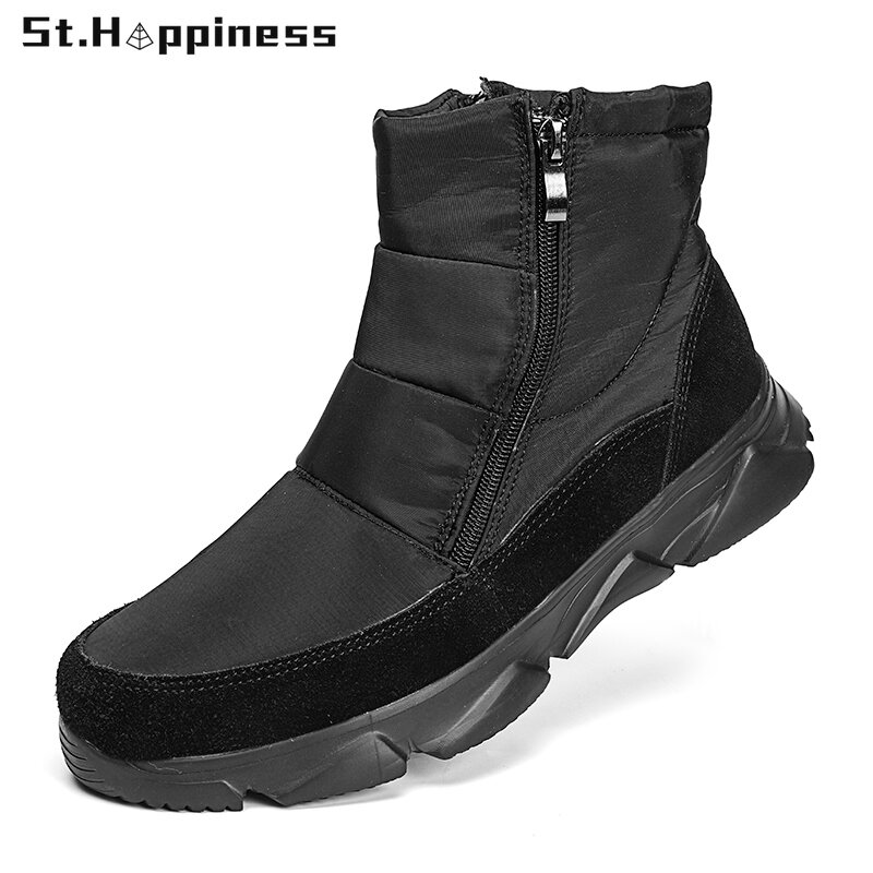 2021 novo inverno botas masculinas moda à prova dwaterproof água pelúcia quente botas de neve ao ar livre não deslizamento casual manter botas de tornozelo quente tamanho grande