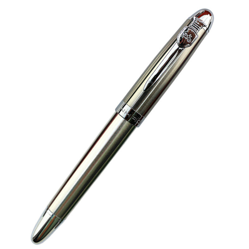 Caneta tinteiro jinhao tinta cheia metal clipe canetas de aço inoxidável clássico fonte-caneta f nib escola material de escritório