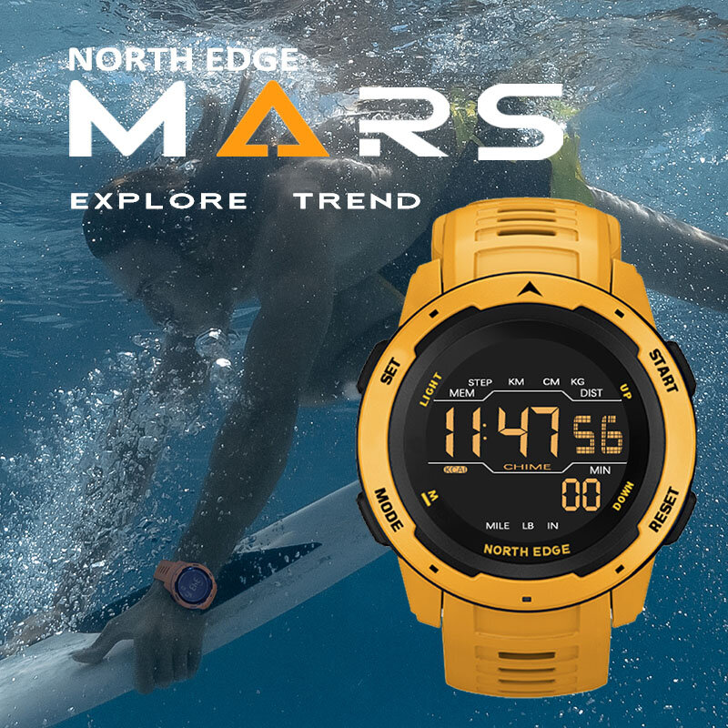 Sports Watch Men 50M Waterproof Countdown Pedometer Calories Male Electronic Clock Military Digital Watch Relogio Masculino