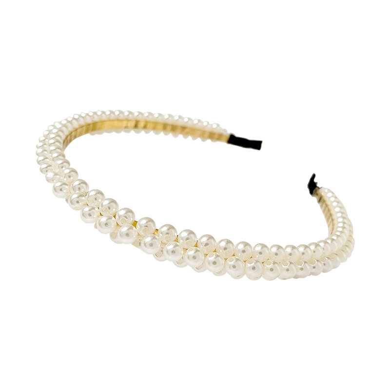Diadema de perlas de imitación para mujer, bonita diadema de estilo coreano que combina con todo, horquilla Simple de Internet, paquete de pelo dulce para celebridades