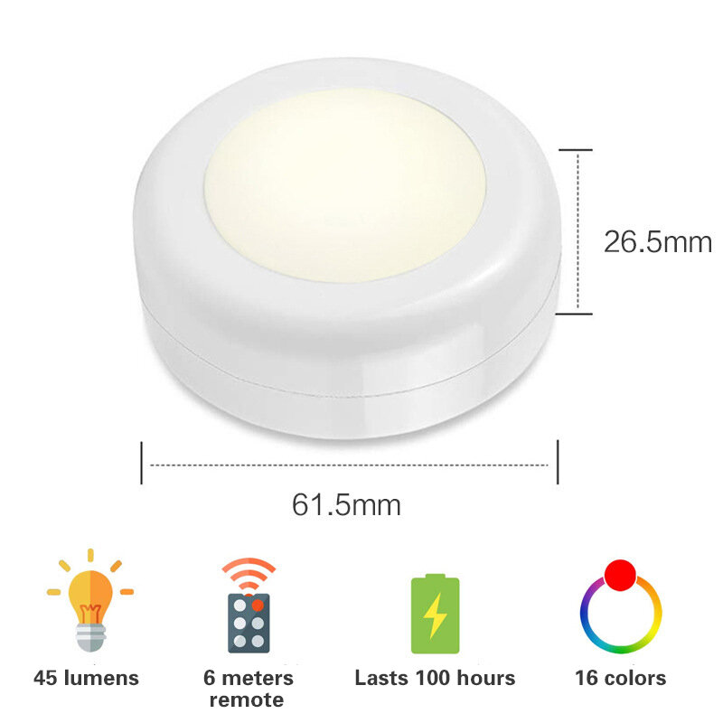 Lampe LED tactile sans fil sous-meuble, lumière à intensité réglable, rvb, 16 couleurs, pour la maison, la cuisine, la chambre à coucher, les escaliers