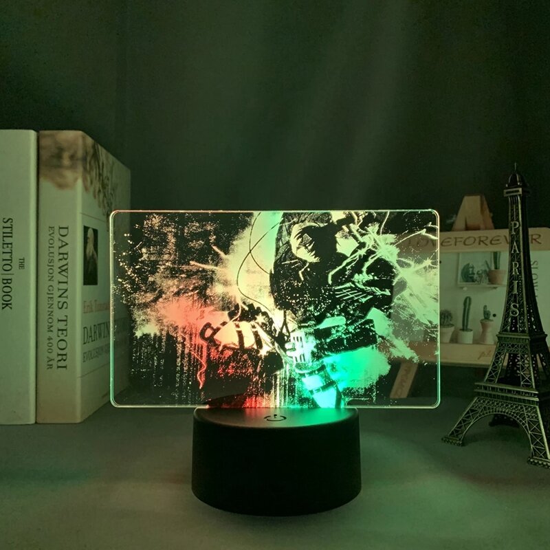Аниме атака на Титанов светодиодная Ночная лампа двойного цвета для детской спальни Декор подарок на день рождения манга двухцветсветильн...