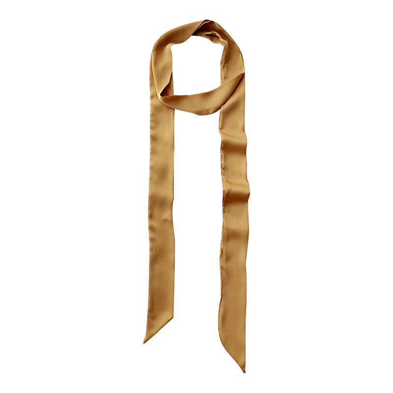 Pañuelo de seda fino largo pañuelo color liso universal bufanda larga europea y americana