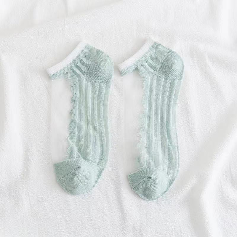 Meias femininas meias meias femininas verão fino cristal meias de vidro de seda boca rasa barco meias transparente invisível meia