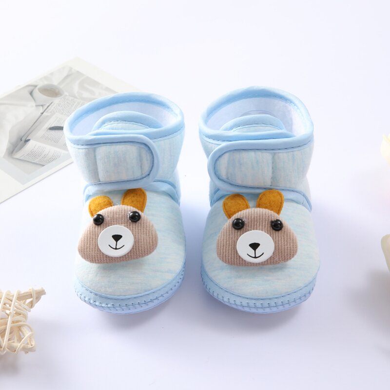 Weixinbuy Newborn Soft Sole Casual Cartoon Bear Shoes Infant Baby Girls Boys Sneaker Toddler Prewalker Cozy First Walker 0-9M