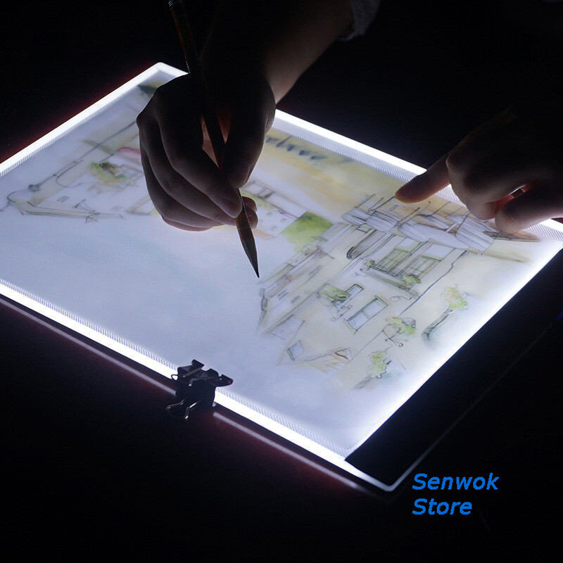 Nova a4 led desenho tablet caixa de luz placa cópia arte eletrônica digital desenhar almofadas usb gráficos almofada pintura mesa escrita
