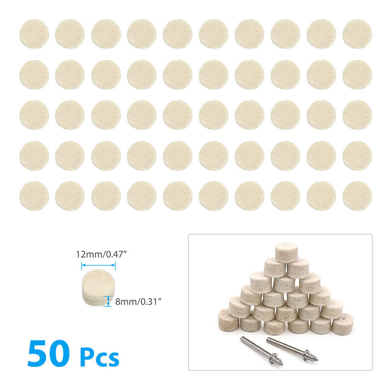 129 pces feltro polimento almofadas de polir ferramenta giratória lã de roda de plástico para dremel