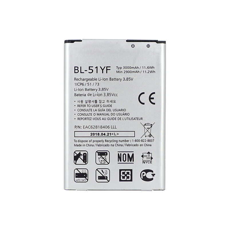 OHD 100% оригинал высокое качество BL-51YF Батарея для LG G4 H815 H818 H819 VS999 F500 F500S F500K F500L H811 V32 3000 мА-ч