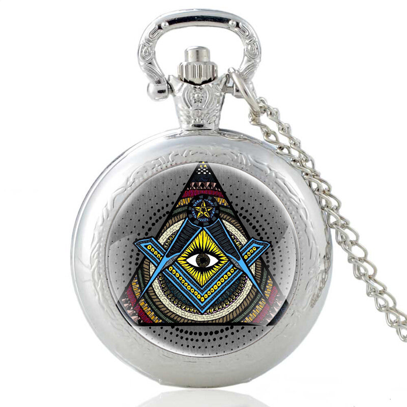 Relógio de bolso analógico masculino e feminino, relógio de quartzo clássico com pingente em formato de olho da evidência, joias para presente