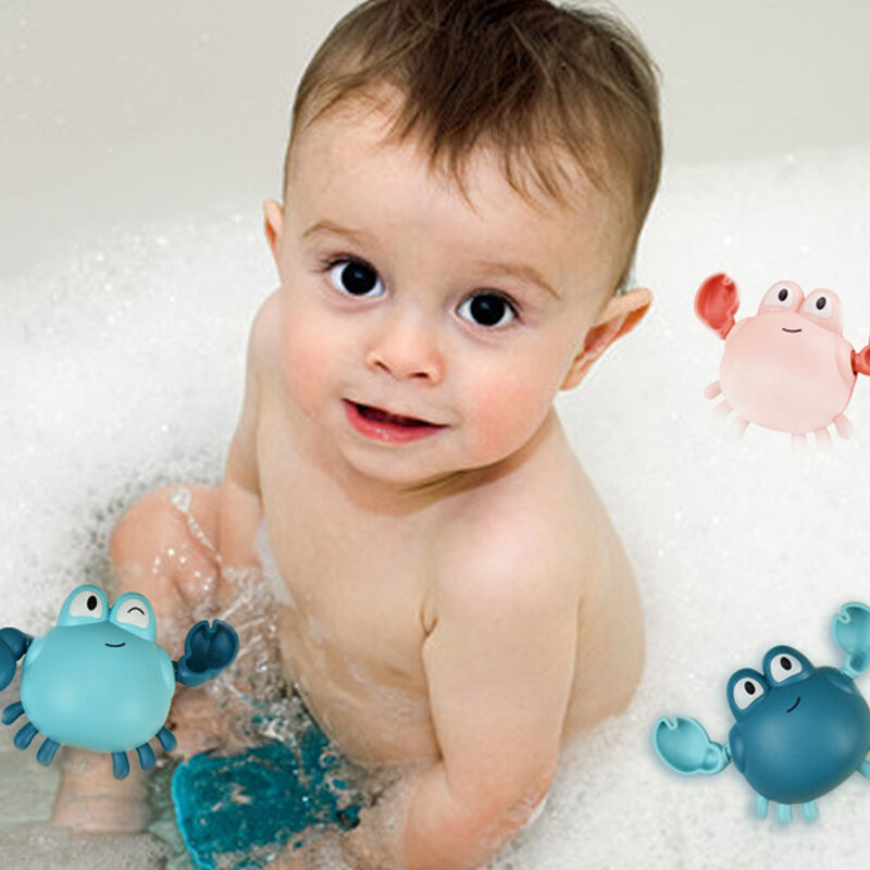 Ballena pequeña de baño del juguete del baño del bebé juguetes dibujo animado Animal adorable tortuga cangrejo clásico bebé infantil juguete para nadar de la cadena de juguete de cuerda