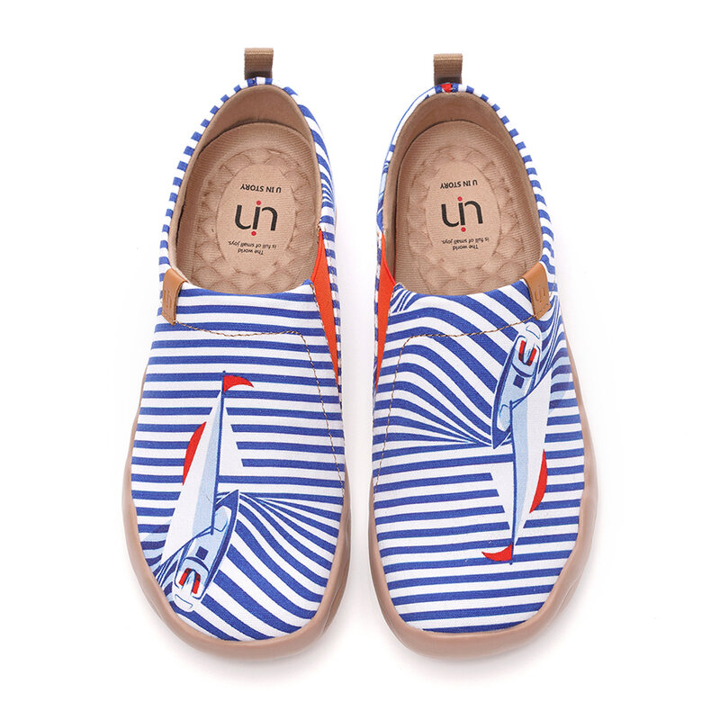 Zapatillas de deporte UIN para mujer, informales, pintadas, serie con diseño marino, deslizables, ligeras, cómodas, de lona