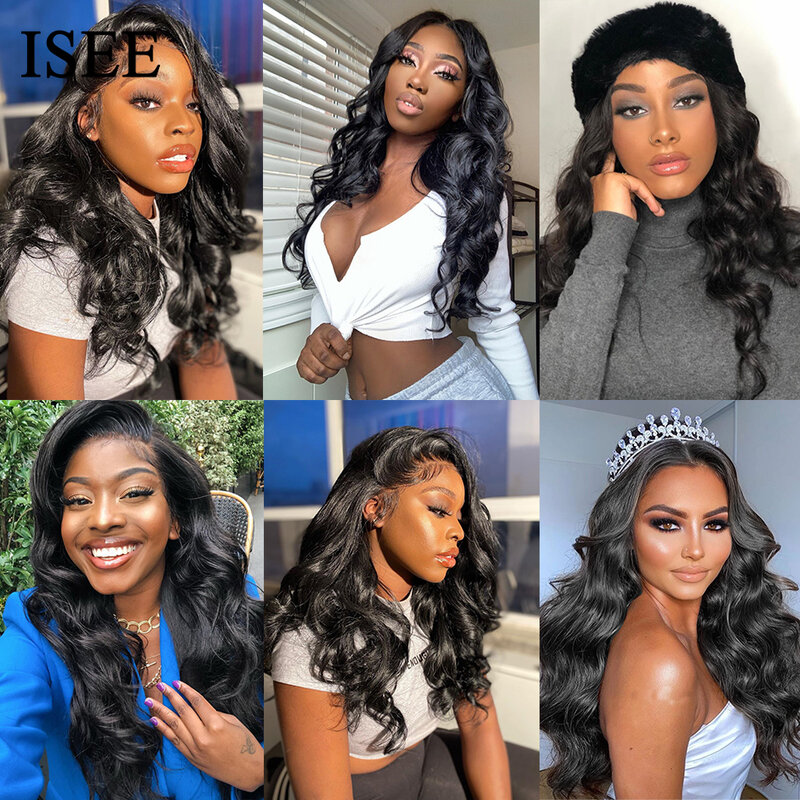 ISEE HAIR Brazilian Body Wave Bundles With Frontal Remy Human Hair Bundles With Closure 13*4 Lace Frontal With Bundles Body Wave