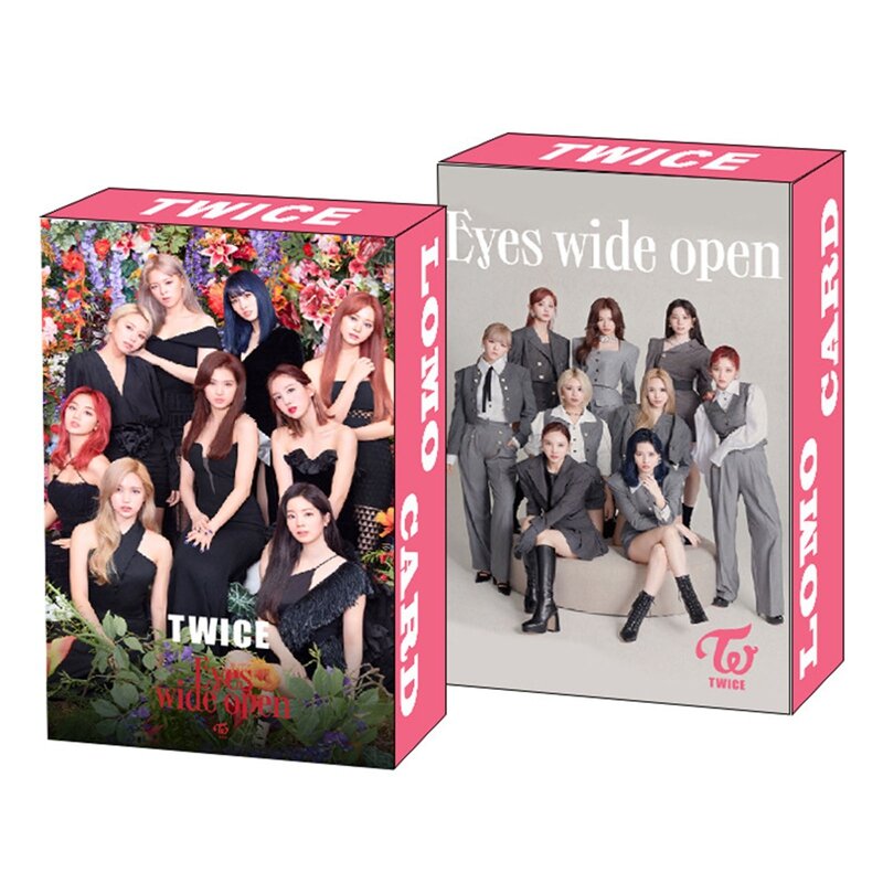 Kpop مرتين جديد ألبوم عيون واسعة مفتوحة صور بطاقة رائعة الوجهين صورة بطاقة مروحة جمع هدية