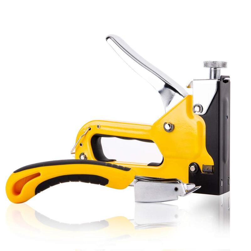 Staple Gun 3 in 1 Heavy Duty with Staple Remover and 1500 Staples - 3 Way Tacker Hand Operated Steel Stapler Brad Nail