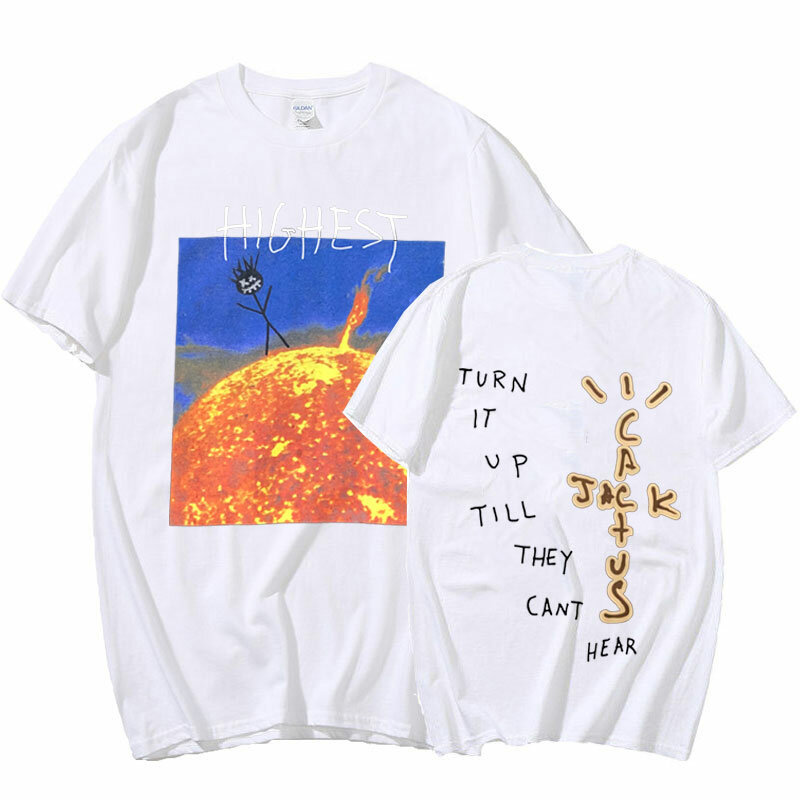 Astroworld – T-shirt manches courtes imprimé Scott Harajuku pour homme, haut en pur coton, ample et surdimensionné, collection été 2021