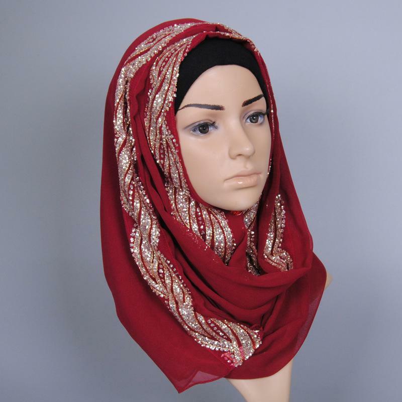 Szyfonowa chusta szalik ukradł bandany muzułmański hidżab wysokiej jakości chusta na głowę jednobarwna bawełna 170cm * 80cm