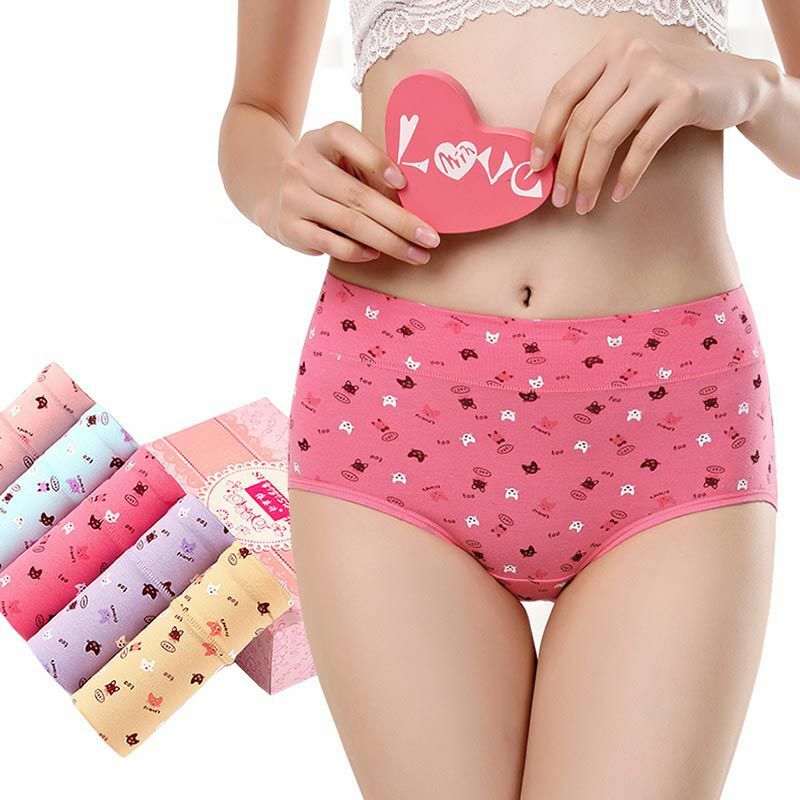Cotton  teen panties girls waist cotton briefs package hips large size Women's briefs adolescent girls underwear