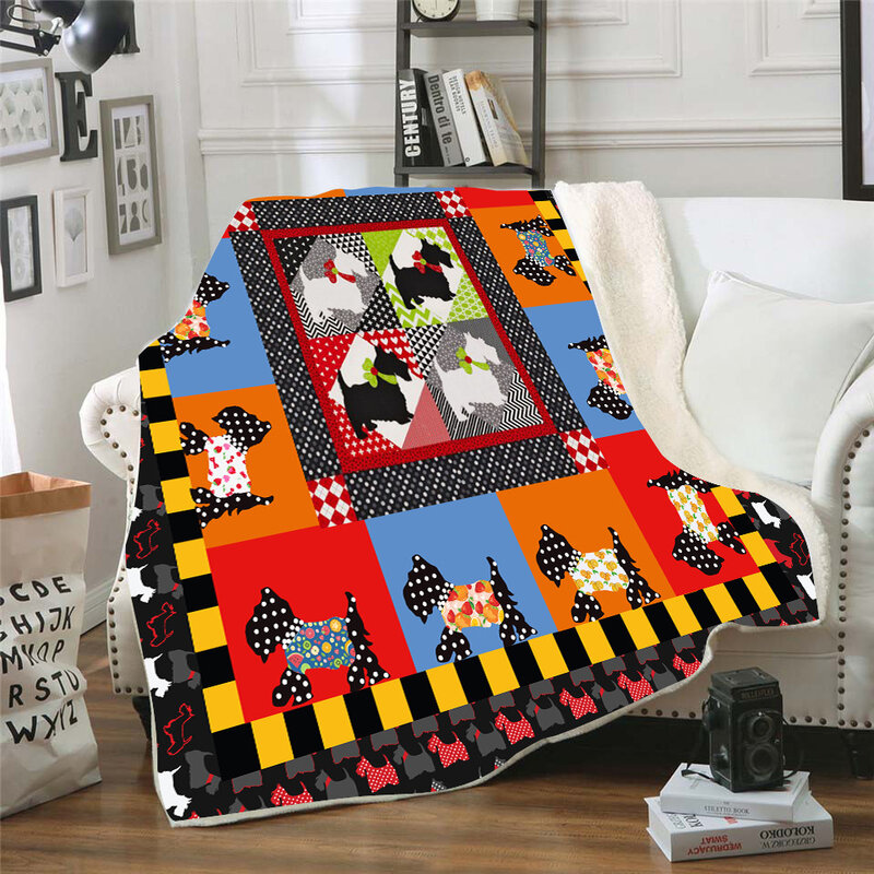 Cão engraçado sherpa cobertor 3d impresso cobertor crianças velo cobertor bonito quente macio cobertor transporte da gota 03