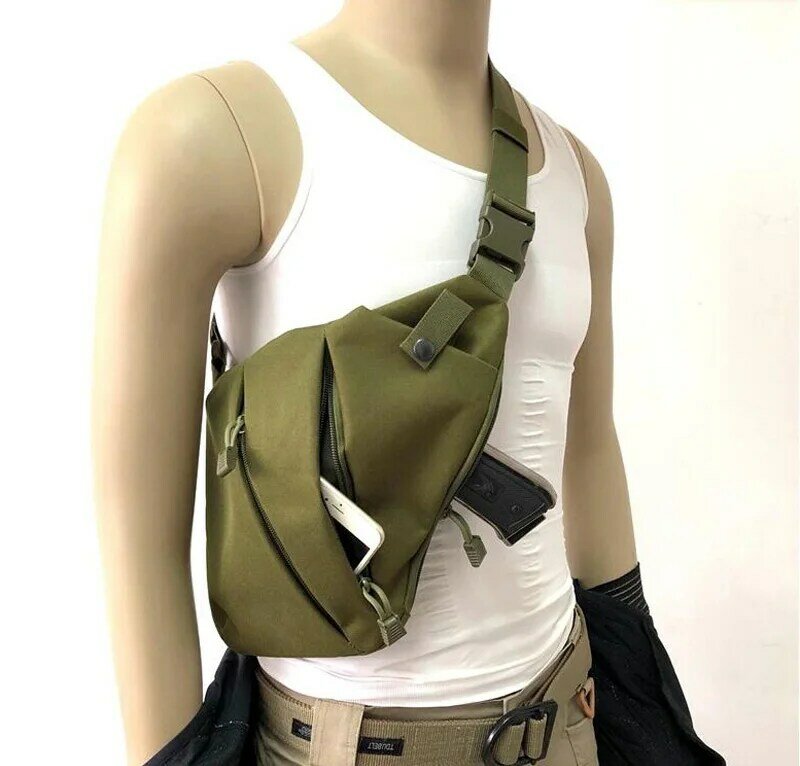 Coldre tático, multi-função escondida saco de arma, caça coldre, masculino esquerda e direita bolsa de ombro, saco de peito