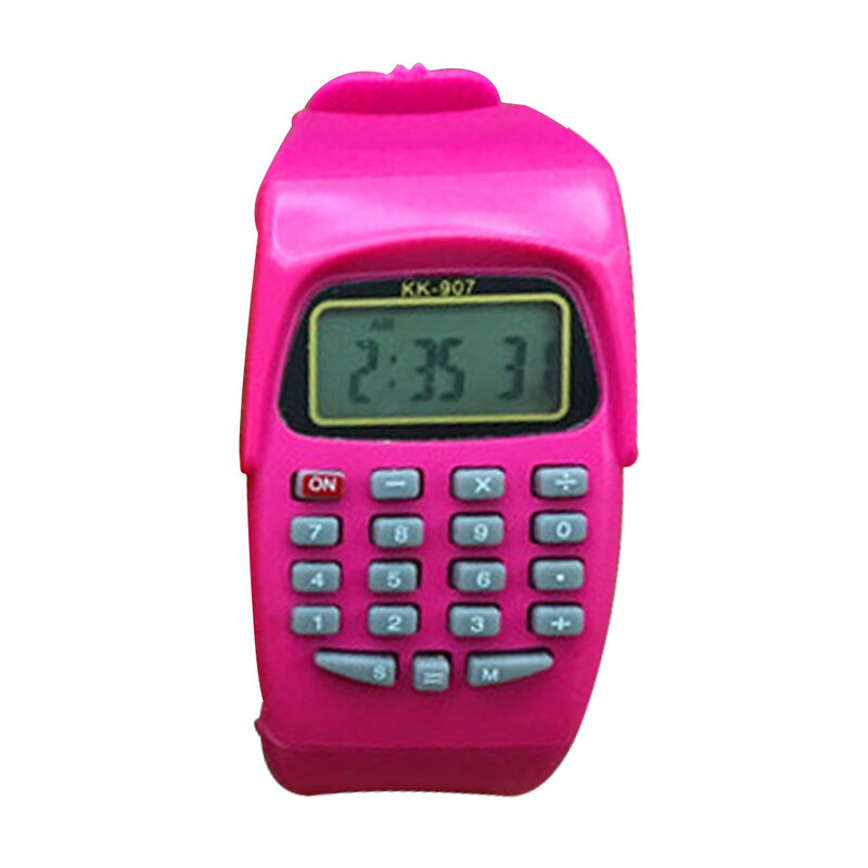 Kleurrijke Digitale Calculator Met Led Horloge Functie Casual Silicone Sport Voor Kids Kinderen Multifunctionele Berekenen