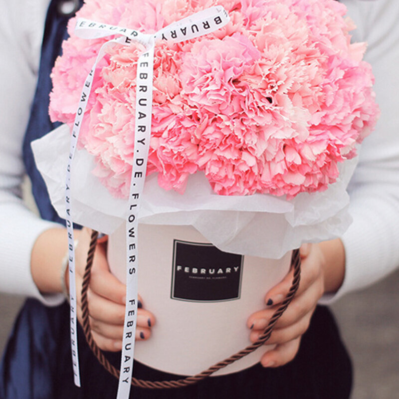 Scatola per regali da donna Bouquet Mini custodia per imballaggio in carta coperchio abbraccio secchio vaso sostituzione fioraio scatole regalo fiori portatili