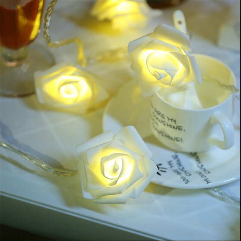 Tira de luces LED para decoración de bodas y fiestas, lámpara de 20 rosas para ventana de casa KTV, 3M, nuevo estilo, 2020