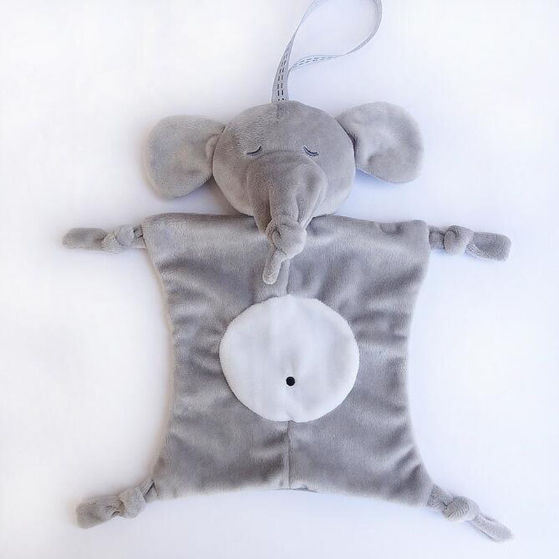 Doudou en peluche motif dessin animé pour bébé, serviettes de toilette multifonctions pour enfant, motif éléphant, lapin, our, avec poupée, à salive, 28x28 cm,