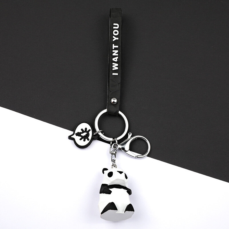 New Fashion Stereo Cute Dinosaur Keychain Key ring Panda Fox Animal Keychain Mobile Phone Pendant Backpack Trinket Hanging Gift