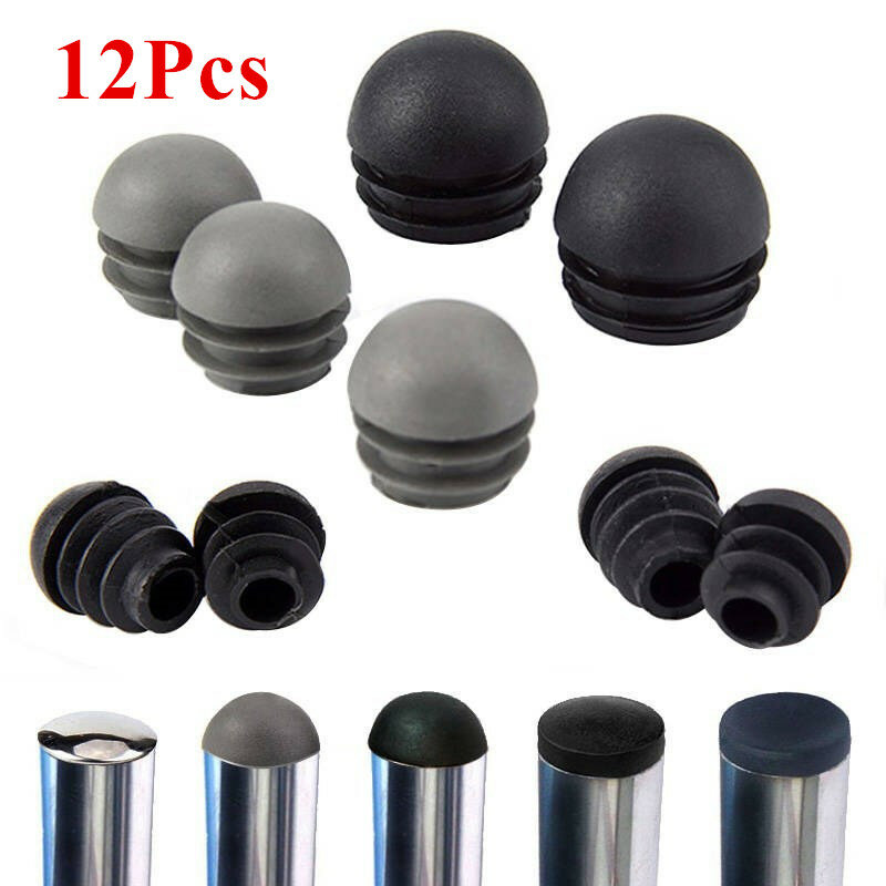 16-35mm Furniture Steel Pipe Round Rubber Plug Spherical Head Round Plastic Plug End Chair Foot Cover Furniture Accessories