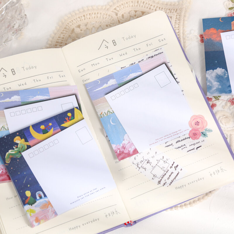 90 pcs Sticky notes Self-adhesive Notepad aesthetic Sunset sticky notes memo pad Notebook Scrapbooking journaling Stationery