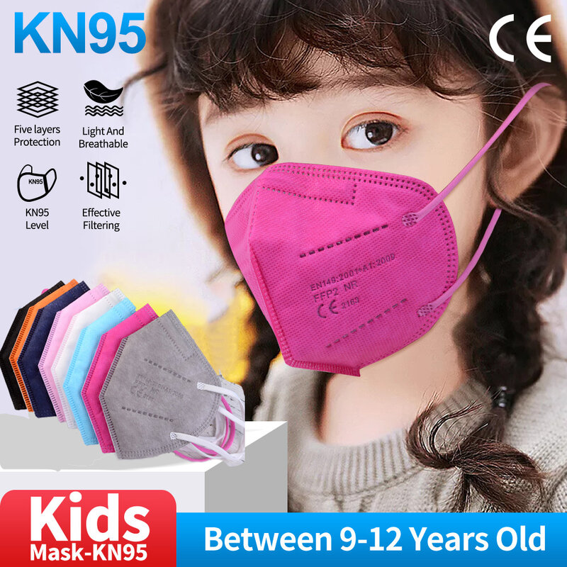 Máscara das crianças ffp2 crianças kn95 máscara protetora dustproof respirável ce reutilizável meninos meninas mascarillas fpp2 kn95 ffp2mask niños