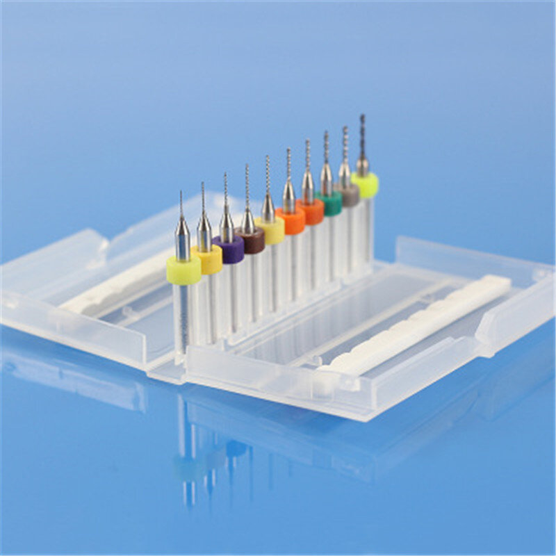 Microbrocas de carburo de placa de circuito impreso, herramienta de grabado, electrónica, PCB, 0,3/0,4/0,5/0,6/0,7/0,8/0,9/1,0/1,1/1,2mm, 10 unidades