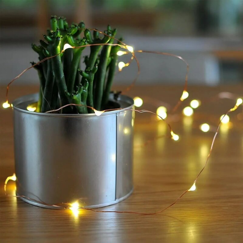 Luces de hadas para Navidad, 100 LED, 10m/32 pies, cadena de luces navideñas para interiores y exteriores, luces alimentadas por USB a prueba de agua