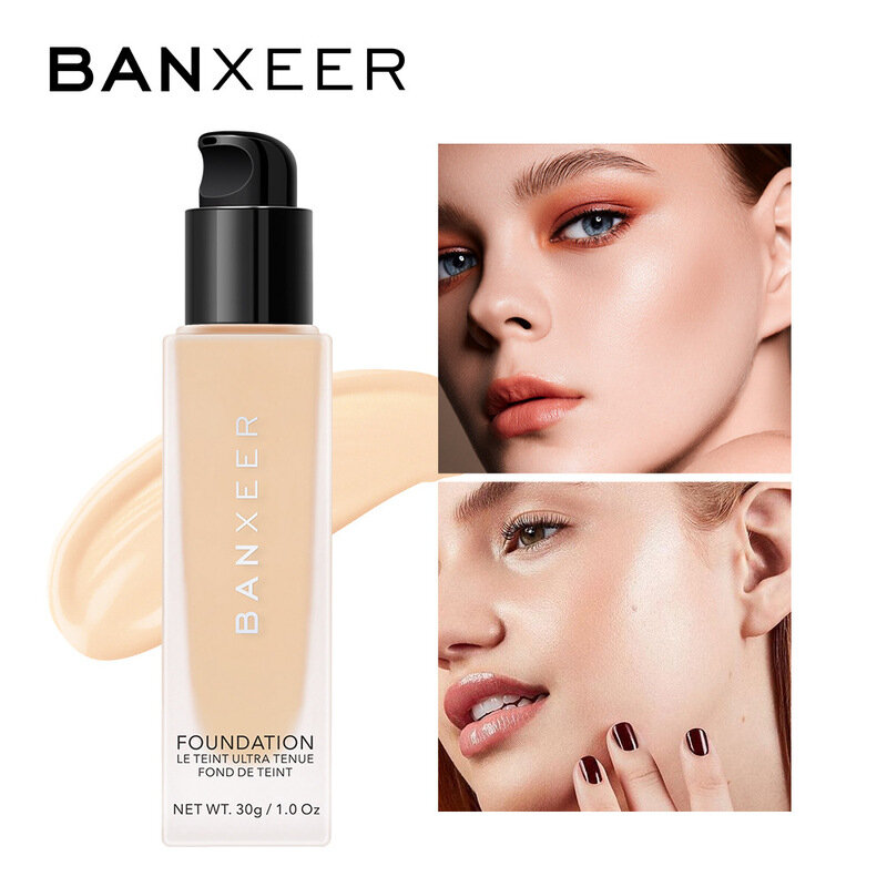 Banxeer-base líquida de essência, cobertura completa, maquiagem, base à prova d'água, hidratante para pele feminina