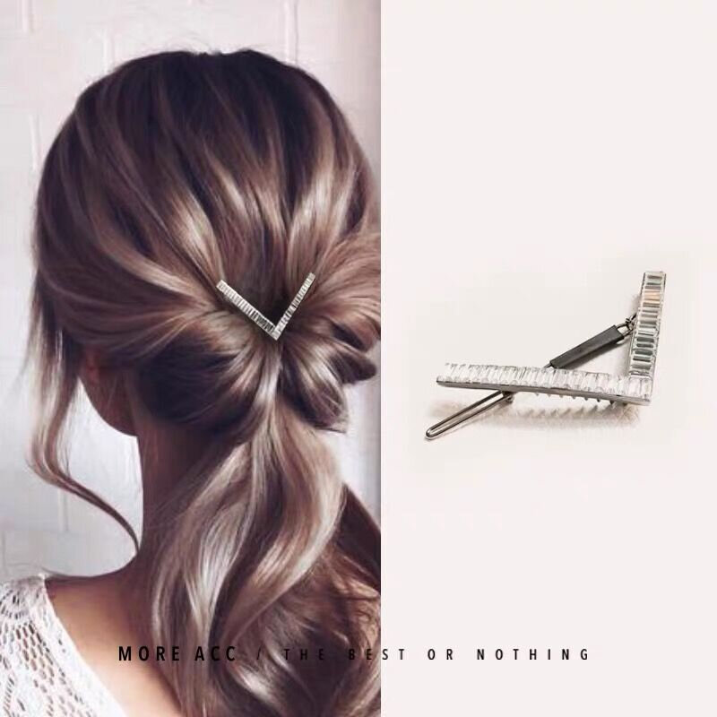 6.8CM Luxury Crystal Hair Jewelry For Women Cubic Zircon Metal Hairpins Wedding Ornament Hair Clips Geometric Hair Accessories 