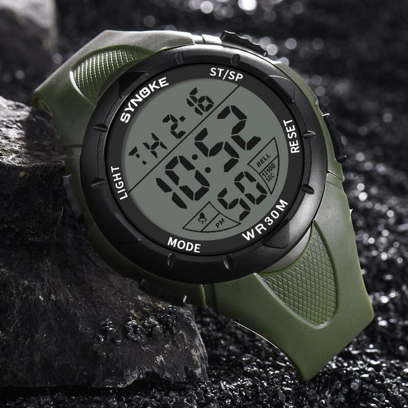 SYNOKE-Reloj deportivo de lujo para Hombre, cronógrafo Digital LED, militar, resistente al agua