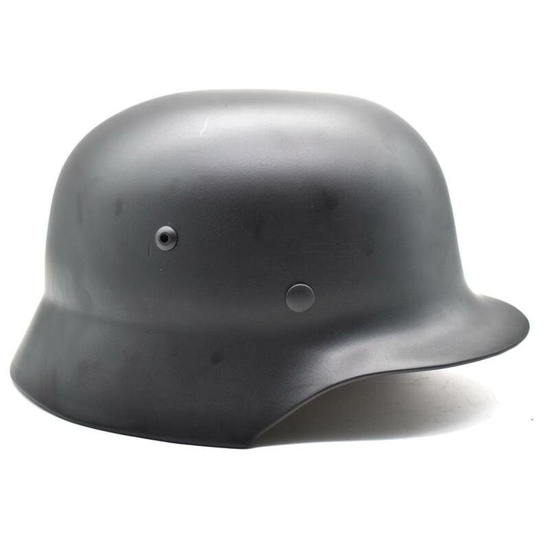 Clássico ww2 alemão elite wh exército m35 m1935 aço capacete réplica stahlhelm com forro de couro & couro cinta queixo (bk tan verde)