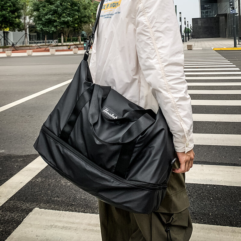 Bolsa portátil impermeável e leve para homens, mala de viagem de alta capacidade para estudantes, mochila de fitness para homens e mulheres