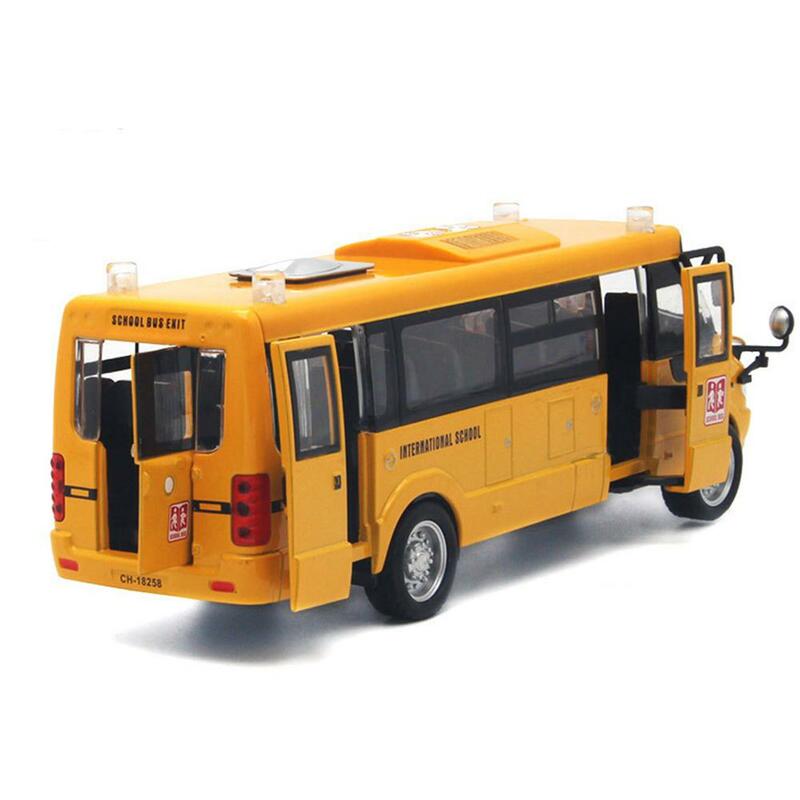 Kuulee Grote Trek Legering Diecast School Bus Met Te Openen Deuren/Verlichting/Geluid Als Xmas Gifts