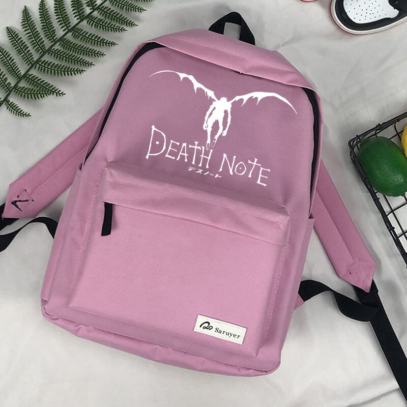 Death Note-mochila de anime para ordenador portátil, morral escolar para mujer, morral para chica