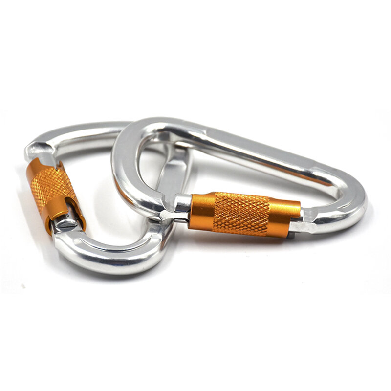 25KN Professional Carabiner D Shape Climbing buckle Security Safety Master Lock Outdoor Rock Climbing Buckle Equipment