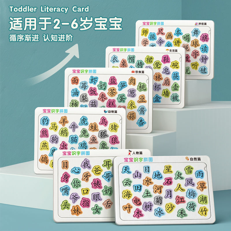 6 livres d'alphabétisation pour enfants artefact bébé Puzzle 3-6 ans cartes de caractères chinois jouets éducatifs avancés Libros HCKG Art