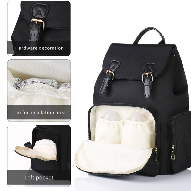 Сумка для детских подгузников Lequeen, Модный вместительный дорожный ранец для мам, сумка для ухода за детьми