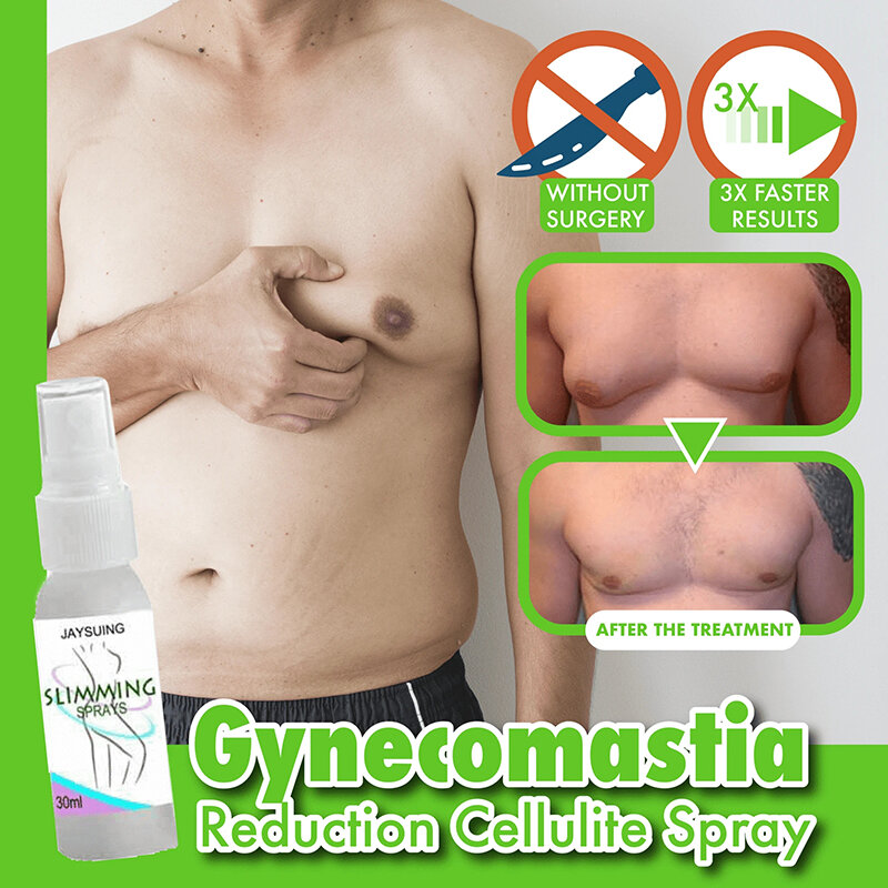 Gynecomastia Reduction Cellulite Spray Men's Muscle Accelerating Hardening Sprayer Natural Extracts Tighten Chest Muscle Fitness