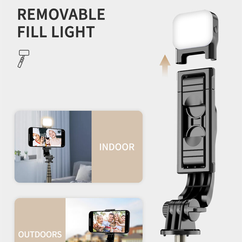 FANGTUOSI 15.2CM 미니 무선 블루투스 Selfie 스틱 삼각대 Foldable 작은 Monopods 스마트 폰에 대 한 채우기 빛