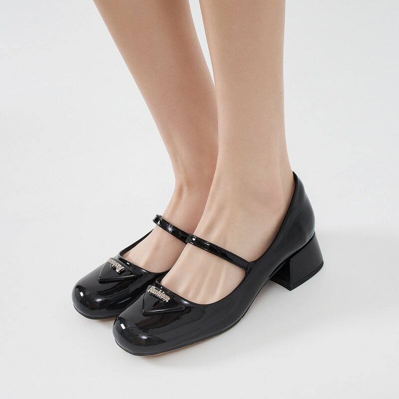 Zapatos clásicos Mary Janes para mujer, calzado de tacón alto con punta puntiaguda, retro, para fiesta, primavera y verano