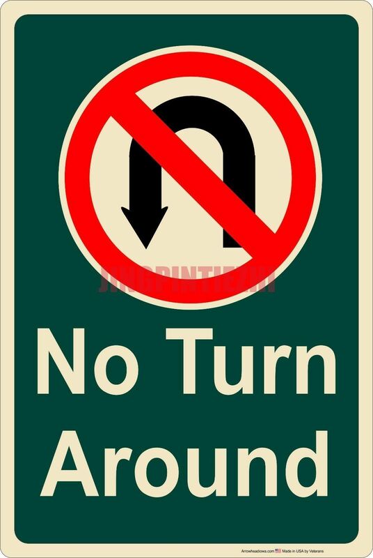 No Turn Around Sign 자동차 스티커 비닐 오토바이 데칼