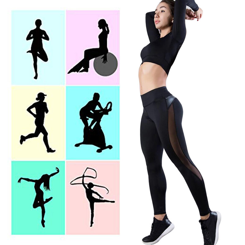 طماق شبكية للنساء ، ملابس لياقة بدنية ، ملابس رياضية ، تدريب ، نحيف ، مرن ، رفع ، لياقة بدنية