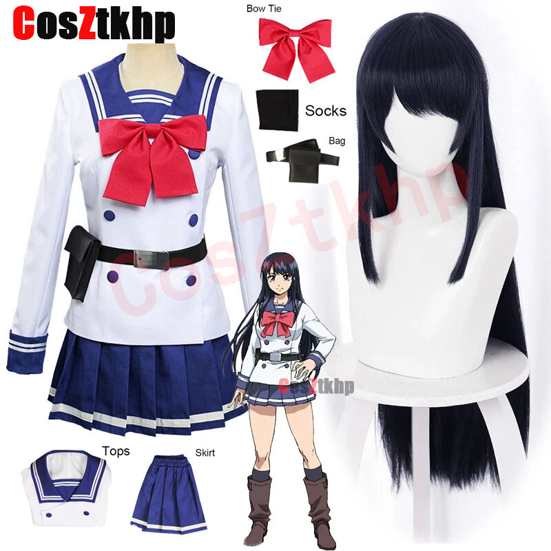 2021 Anime High-Rise Invasion Costumes Honjo Yuri Cosplay Wigs Men and Women JK Uniforms Adult Sailor Suits Halloween Costume